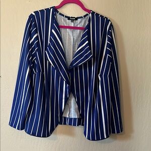 Ups & Downs Blue and White Striped Blazer size 2X